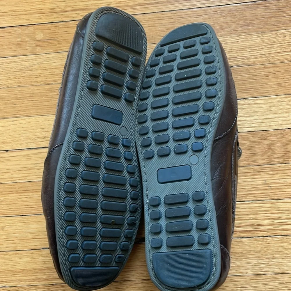 BUCCI HORSEBIT LOAFERS Size 9.5 Dark Brown with Silver Hardware